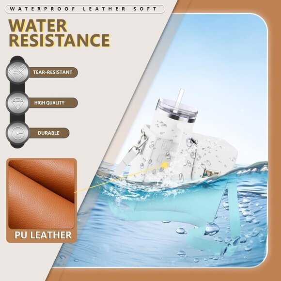 Outdoor Portable Crossbody Water Bottle Bag Insulated Adjustable for Women - Picture 4 of 7